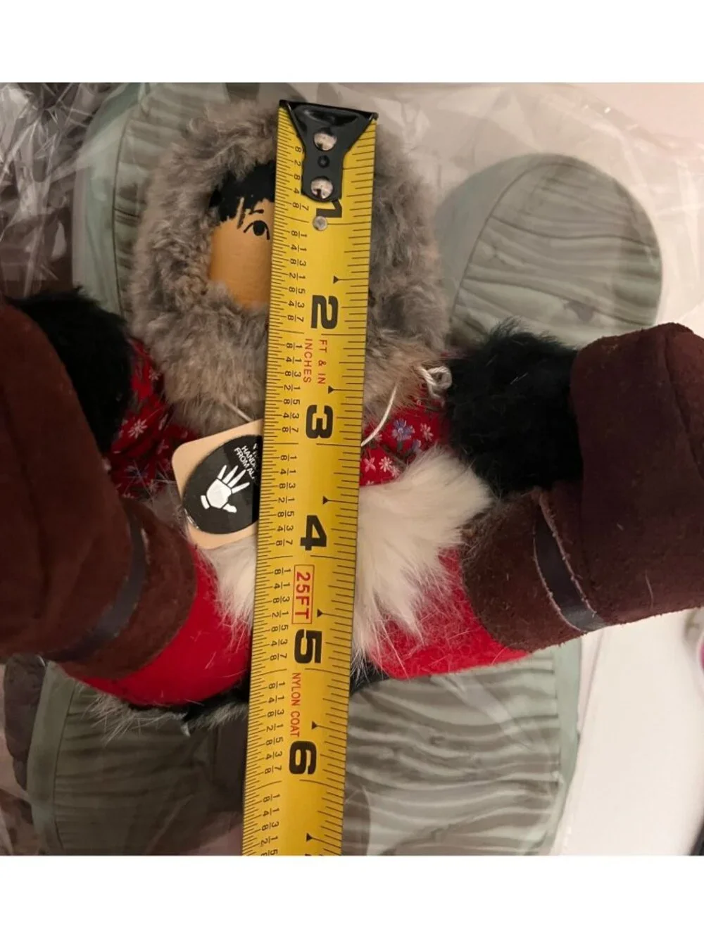 Authentic Native Handicraft From Alaska Inuit Doll Handpainted Fur-trimmed Parka